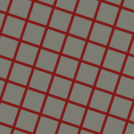 72/162 degree angle diagonal checkered chequered lines, 9 pixel line width, 62 pixel square size, Falu Red and Tapa plaid checkered seamless tileable