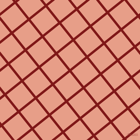 39/129 degree angle diagonal checkered chequered lines, 8 pixel line width, 65 pixel square size, Falu Red and Tonys Pink plaid checkered seamless tileable