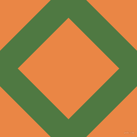 45/135 degree angle diagonal checkered chequered lines, 88 pixel line width, 252 pixel square size, Fern Green and Flamenco plaid checkered seamless tileable