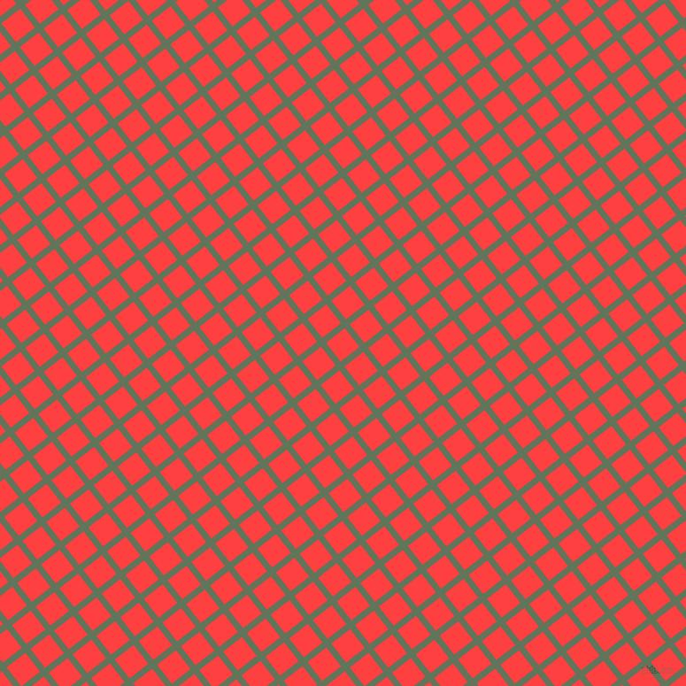 38/128 degree angle diagonal checkered chequered lines, 7 pixel lines width, 27 pixel square size, Finlandia and Coral Red plaid checkered seamless tileable