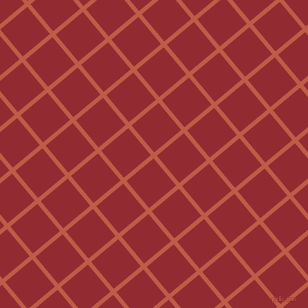 40/130 degree angle diagonal checkered chequered lines, 6 pixel line width, 51 pixel square size, Flame Pea and Bright Red plaid checkered seamless tileable