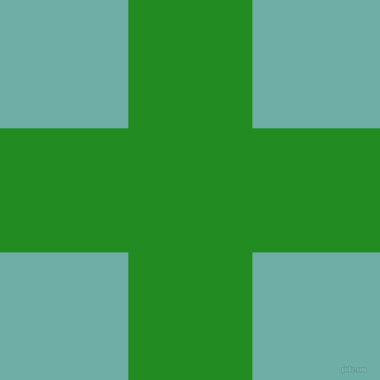 checkered chequered horizontal vertical lines, 177 pixel lines width, 365 pixel square size, Forest Green and Tradewind plaid checkered seamless tileable