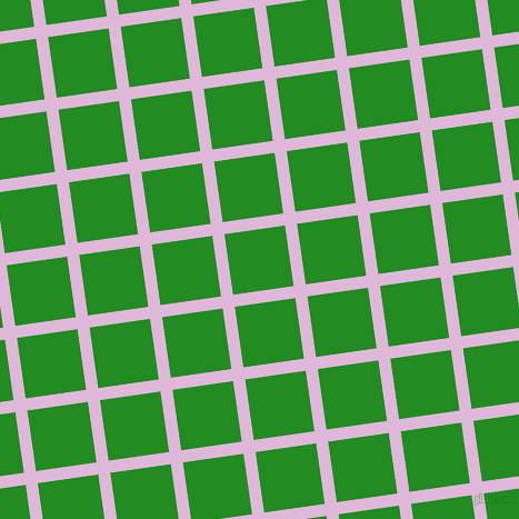 8/98 degree angle diagonal checkered chequered lines, 11 pixel lines width, 55 pixel square size, French Lilac and Forest Green plaid checkered seamless tileable