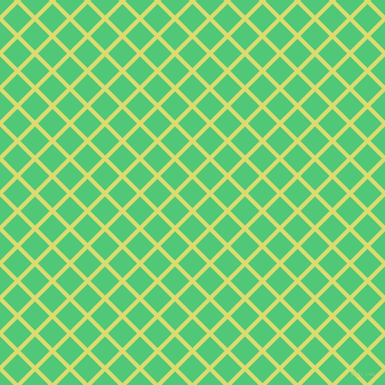 45/135 degree angle diagonal checkered chequered lines, 6 pixel line width, 30 pixel square size, Goldenrod and Emerald plaid checkered seamless tileable