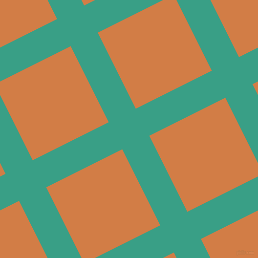 27/117 degree angle diagonal checkered chequered lines, 62 pixel line width, 174 pixel square size, Gossamer and Raw Sienna plaid checkered seamless tileable