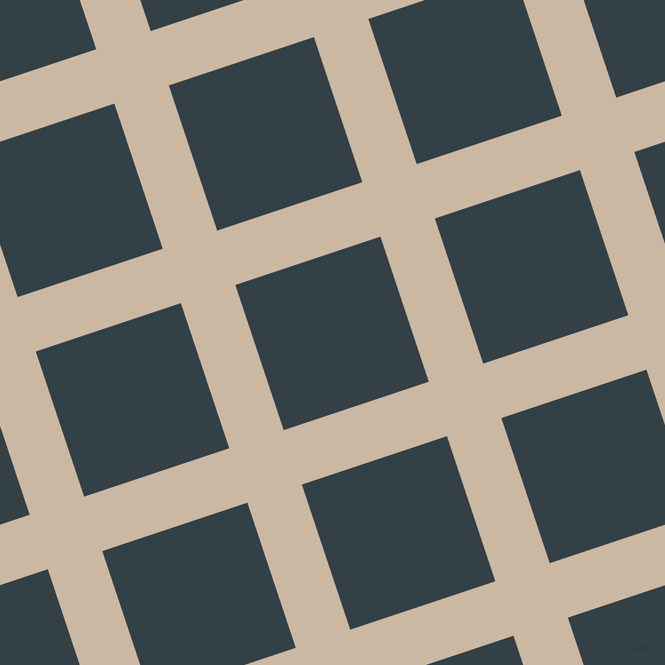 18/108 degree angle diagonal checkered chequered lines, 81 pixel line width, 216 pixel square size, Grain Brown and Big Stone plaid checkered seamless tileable