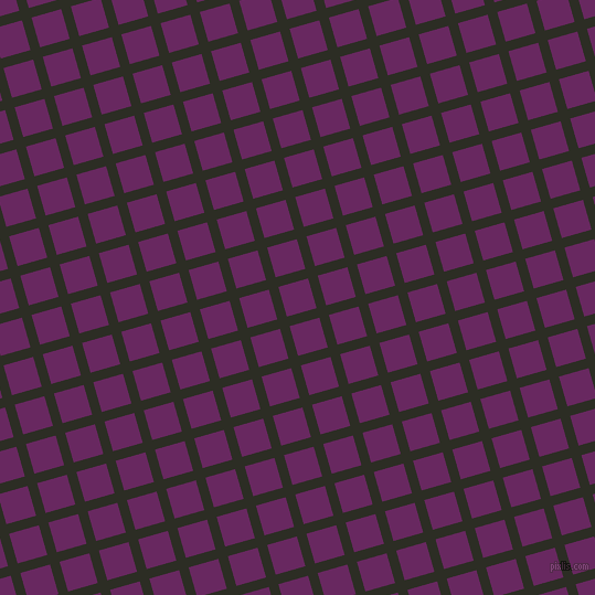 16/106 degree angle diagonal checkered chequered lines, 9 pixel lines width, 28 pixel square size, Green Waterloo and Palatinate Purple plaid checkered seamless tileable