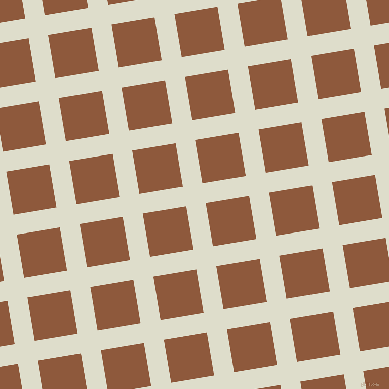 9/99 degree angle diagonal checkered chequered lines, 40 pixel line width, 87 pixel square size, Green White and Rope plaid checkered seamless tileable
