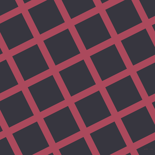 27/117 degree angle diagonal checkered chequered lines, 27 pixel line width, 107 pixel square size, Hippie Pink and Revolver plaid checkered seamless tileable