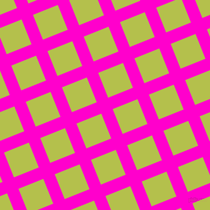 22/112 degree angle diagonal checkered chequered lines, 24 pixel line width, 52 pixel square size, Hot Magenta and Celery plaid checkered seamless tileable