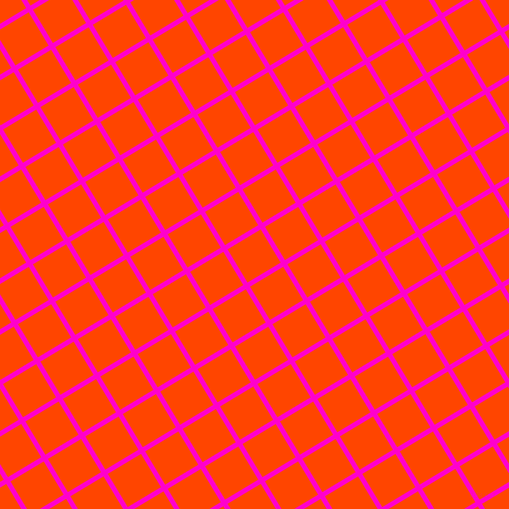 31/121 degree angle diagonal checkered chequered lines, 7 pixel line width, 55 pixel square size, Hot Magenta and Orange Red plaid checkered seamless tileable