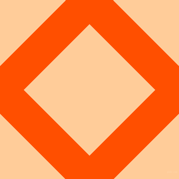 45/135 degree angle diagonal checkered chequered lines, 114 pixel line width, 316 pixel square size, International Orange and Peach-Orange plaid checkered seamless tileable