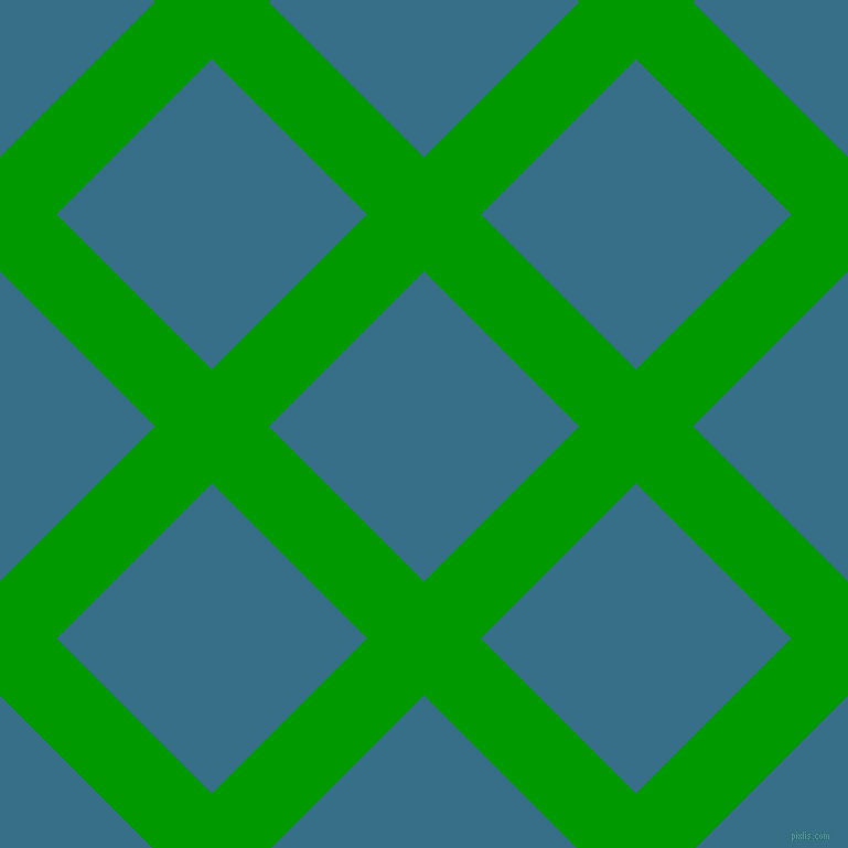 45/135 degree angle diagonal checkered chequered lines, 73 pixel lines width, 199 pixel square size, Islamic Green and Astral plaid checkered seamless tileable