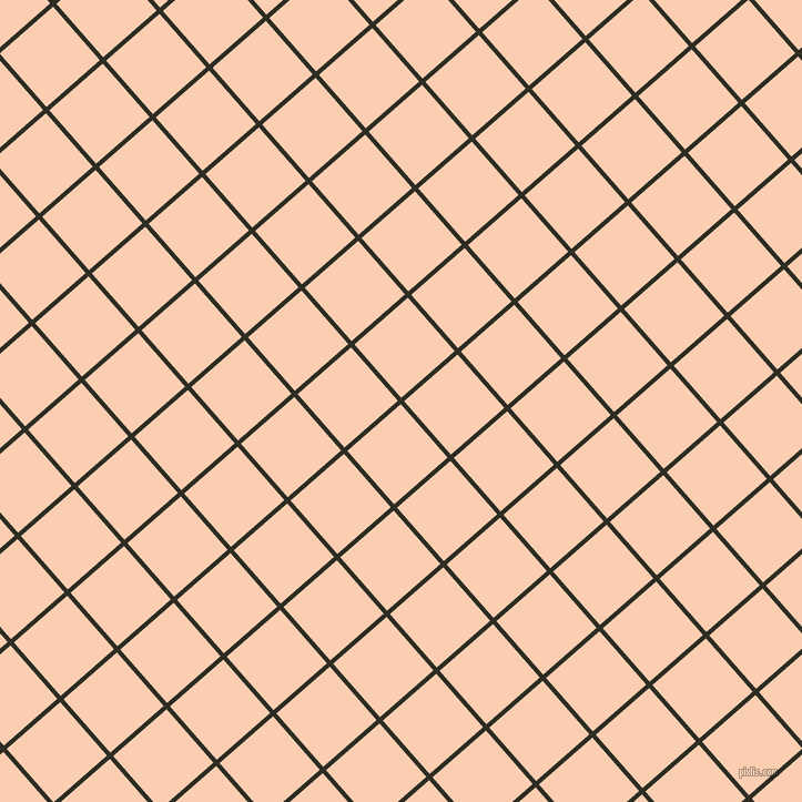 41/131 degree angle diagonal checkered chequered lines, 4 pixel lines width, 64 pixel square size, Karaka and Apricot plaid checkered seamless tileable