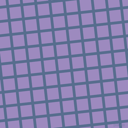 6/96 degree angle diagonal checkered chequered lines, 9 pixel line width, 37 pixel square size, Kashmir Blue and Cold Purple plaid checkered seamless tileable