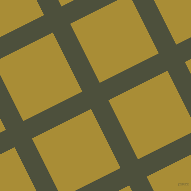 27/117 degree angle diagonal checkered chequered lines, 63 pixel lines width, 214 pixel square size, Kelp and Reef Gold plaid checkered seamless tileable