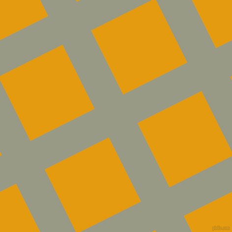 27/117 degree angle diagonal checkered chequered lines, 65 pixel lines width, 146 pixel square size, Lemon Grass and Gamboge plaid checkered seamless tileable