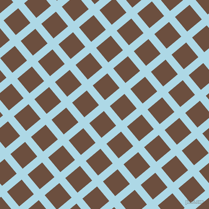 40/130 degree angle diagonal checkered chequered lines, 15 pixel lines width, 37 pixel square size, Light Blue and Spice plaid checkered seamless tileable