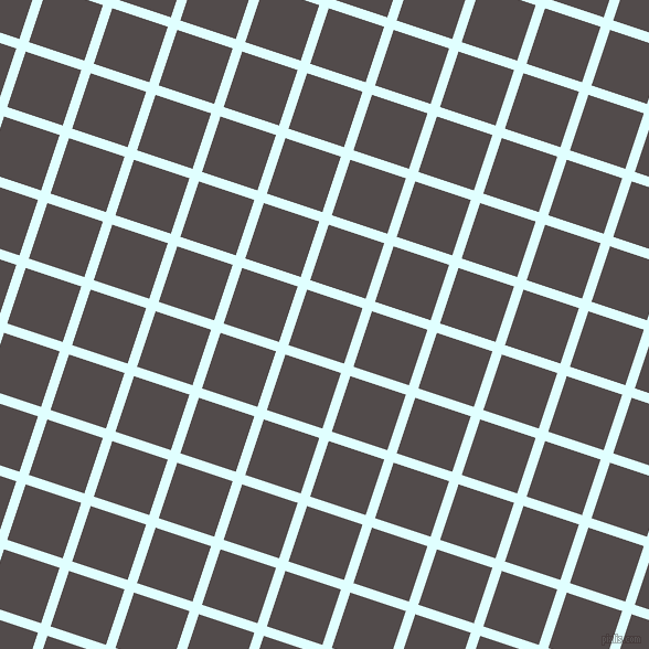 72/162 degree angle diagonal checkered chequered lines, 9 pixel line width, 53 pixel square size, Light Cyan and Matterhorn plaid checkered seamless tileable