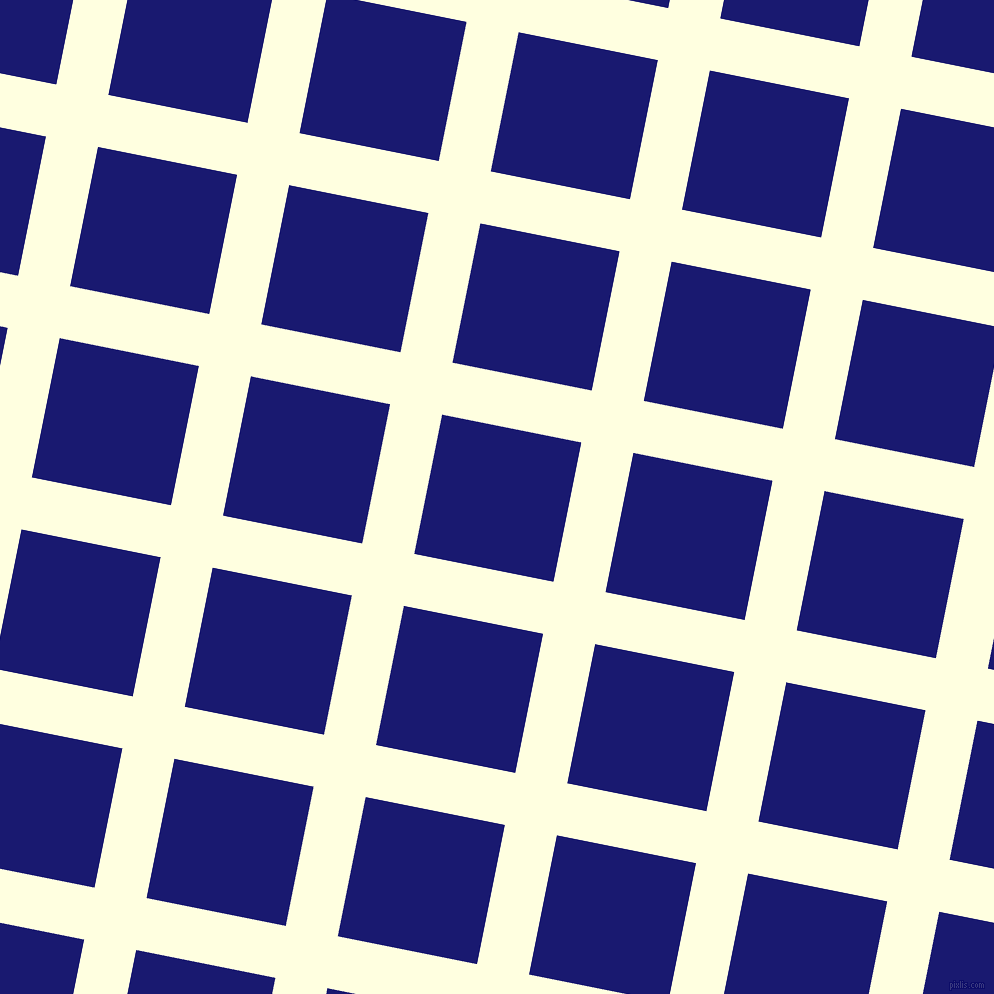 79/169 degree angle diagonal checkered chequered lines, 53 pixel line width, 142 pixel square size, Light Yellow and Midnight Blue plaid checkered seamless tileable