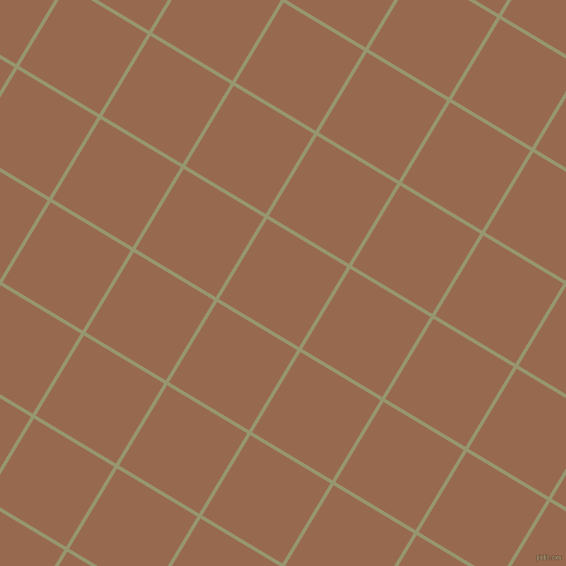 59/149 degree angle diagonal checkered chequered lines, 5 pixel line width, 132 pixel square size, Malachite Green and Dark Tan plaid checkered seamless tileable