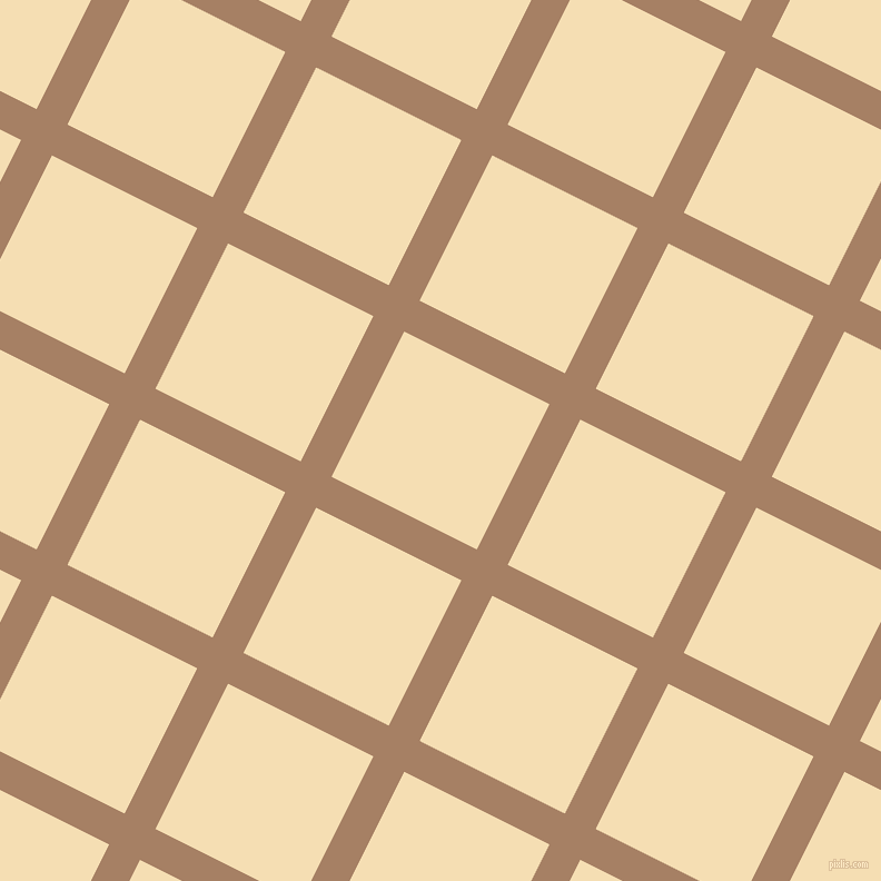 63/153 degree angle diagonal checkered chequered lines, 31 pixel line width, 146 pixel square size, Medium Wood and Wheat plaid checkered seamless tileable