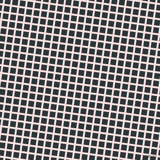 82/172 degree angle diagonal checkered chequered lines, 6 pixel line width, 18 pixel square size, Misty Rose and Gunmetal plaid checkered seamless tileable