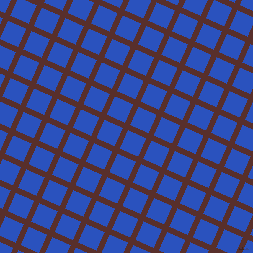 66/156 degree angle diagonal checkered chequered lines, 19 pixel lines width, 68 pixel square size, Moccaccino and Cerulean Blue plaid checkered seamless tileable