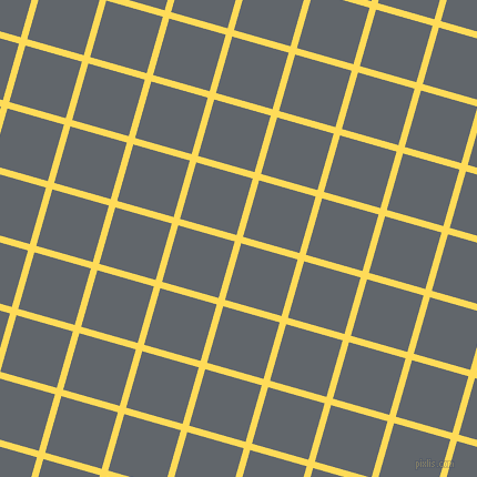 74/164 degree angle diagonal checkered chequered lines, 6 pixel line width, 53 pixel square size, Mustard and Shuttle Grey plaid checkered seamless tileable
