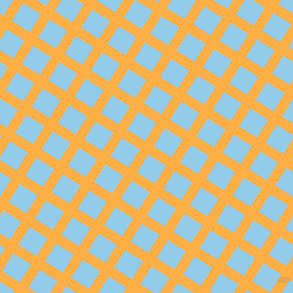 58/148 degree angle diagonal checkered chequered lines, 14 pixel line width, 30 pixel square size, My Sin and Cornflower plaid checkered seamless tileable