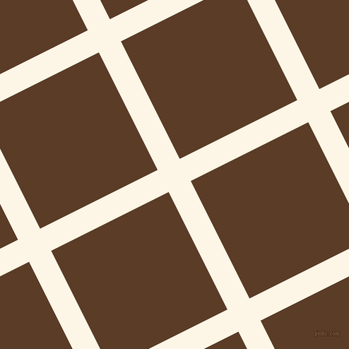 27/117 degree angle diagonal checkered chequered lines, 35 pixel lines width, 186 pixel square size, Old Lace and Bracken plaid checkered seamless tileable