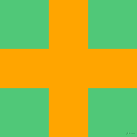 checkered chequered horizontal vertical lines, 164 pixel line width, 400 pixel square size, Orange and Emerald plaid checkered seamless tileable