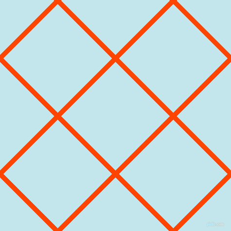 45/135 degree angle diagonal checkered chequered lines, 10 pixel line width, 158 pixel square size, Orange Red and Onahau plaid checkered seamless tileable