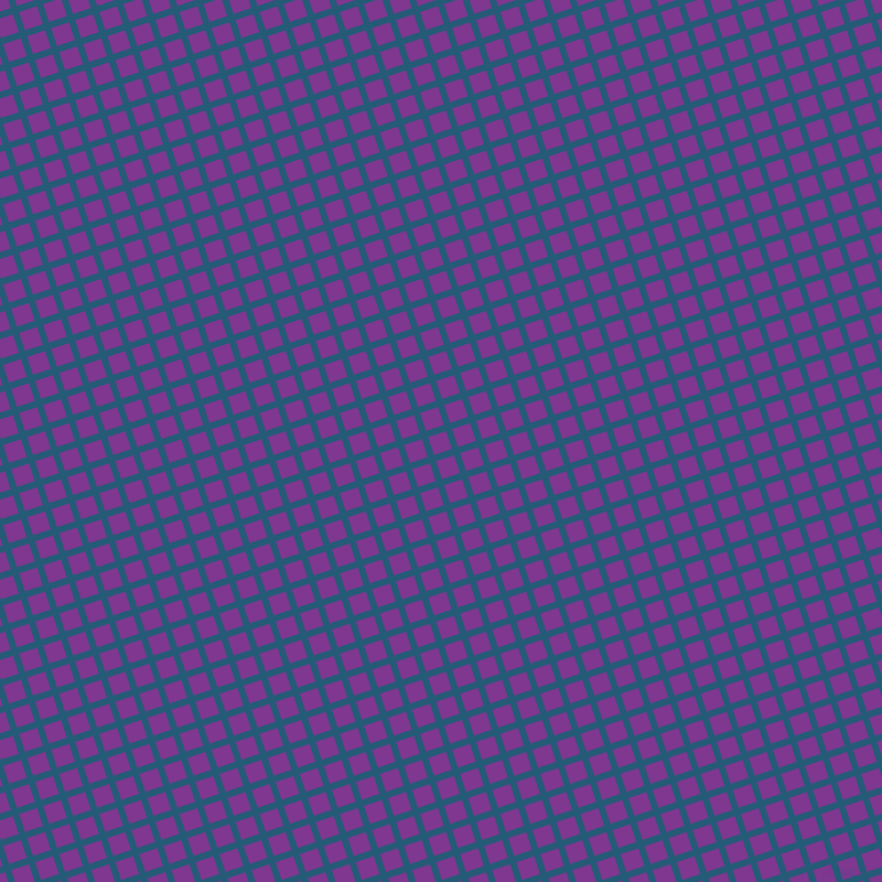 18/108 degree angle diagonal checkered chequered lines, 6 pixel line width, 17 pixel square size, Orient and Vivid Violet plaid checkered seamless tileable
