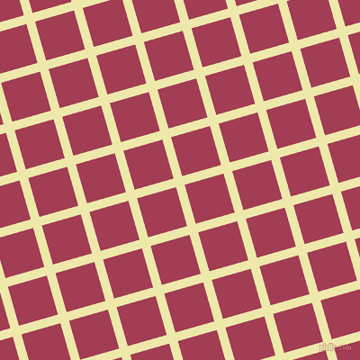 16/106 degree angle diagonal checkered chequered lines, 10 pixel lines width, 45 pixel square size, Pale Goldenrod and Night Shadz plaid checkered seamless tileable