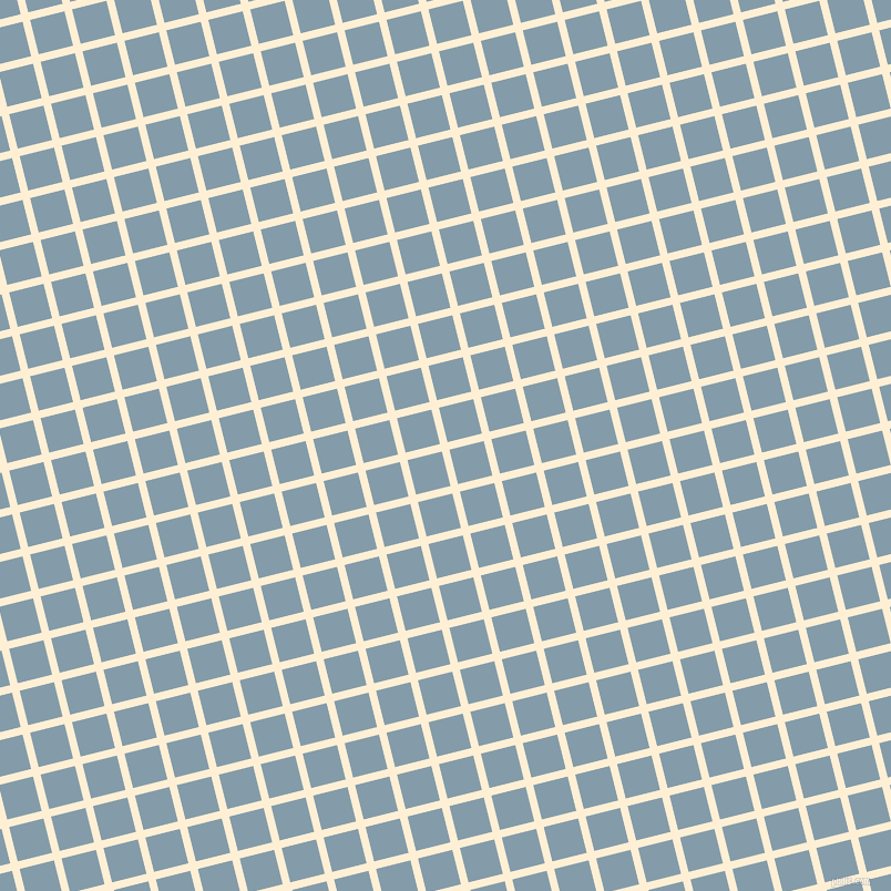 14/104 degree angle diagonal checkered chequered lines, 7 pixel line width, 32 pixel square size, Papaya Whip and Bali Hai plaid checkered seamless tileable