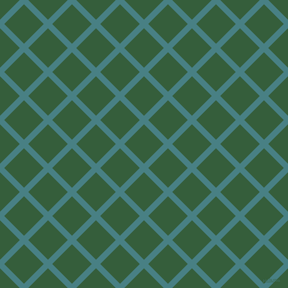 45/135 degree angle diagonal checkered chequered lines, 12 pixel lines width, 56 pixel square size, Paradiso and Hunter Green plaid checkered seamless tileable