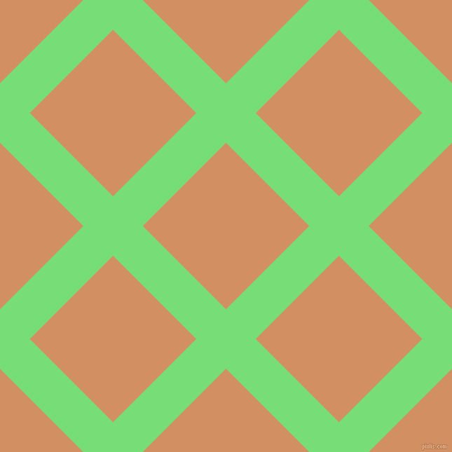 45/135 degree angle diagonal checkered chequered lines, 60 pixel line width, 168 pixel square size, Pastel Green and Whiskey plaid checkered seamless tileable