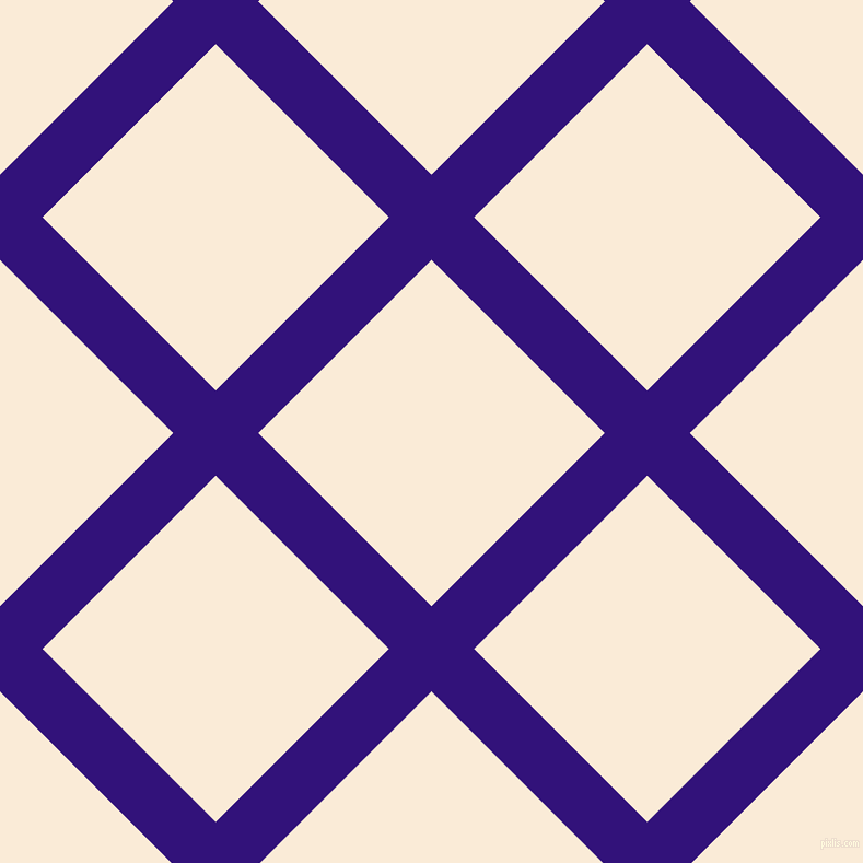 45/135 degree angle diagonal checkered chequered lines, 55 pixel line width, 224 pixel square size, Persian Indigo and Antique White plaid checkered seamless tileable