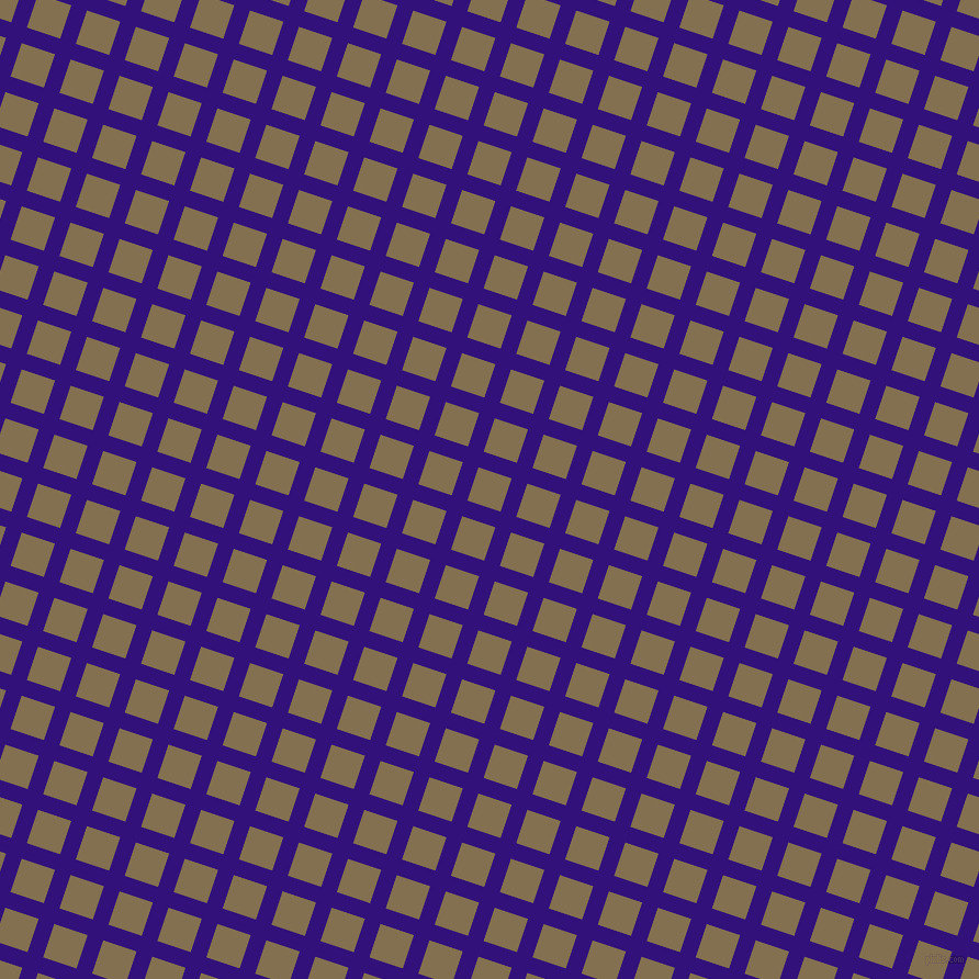 72/162 degree angle diagonal checkered chequered lines, 15 pixel line width, 32 pixel square size, Persian Indigo and Shadow plaid checkered seamless tileable