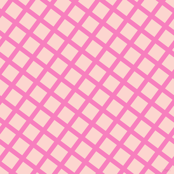 53/143 degree angle diagonal checkered chequered lines, 18 pixel lines width, 51 pixel square size, Persian Pink and Cosmos plaid checkered seamless tileable