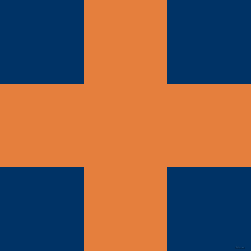 checkered chequered horizontal vertical lines, 284 pixel line width, 582 pixel square size, Pizazz and Prussian Blue plaid checkered seamless tileable