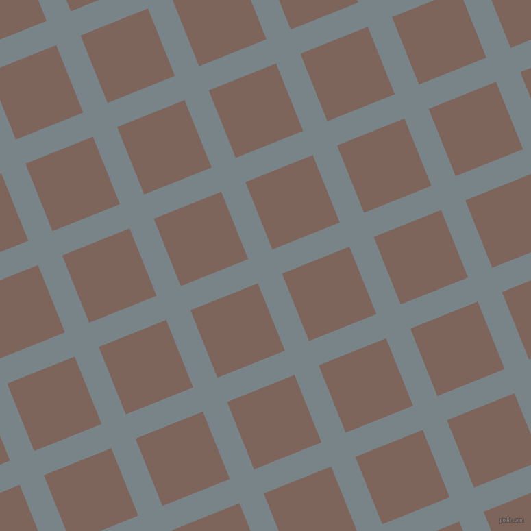 22/112 degree angle diagonal checkered chequered lines, 38 pixel lines width, 106 pixel square size, Regent Grey and Russett plaid checkered seamless tileable