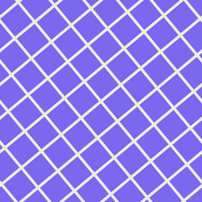 40/130 degree angle diagonal checkered chequered lines, 9 pixel lines width, 74 pixel square size, Rice Cake and Medium Slate Blue plaid checkered seamless tileable