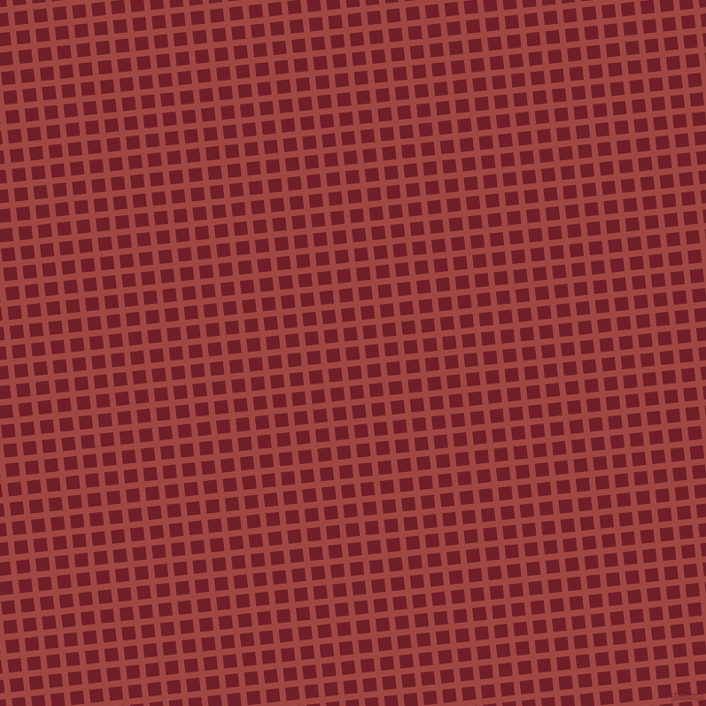 6/96 degree angle diagonal checkered chequered lines, 7 pixel lines width, 15 pixel square size, Roof Terracotta and Red Berry plaid checkered seamless tileable