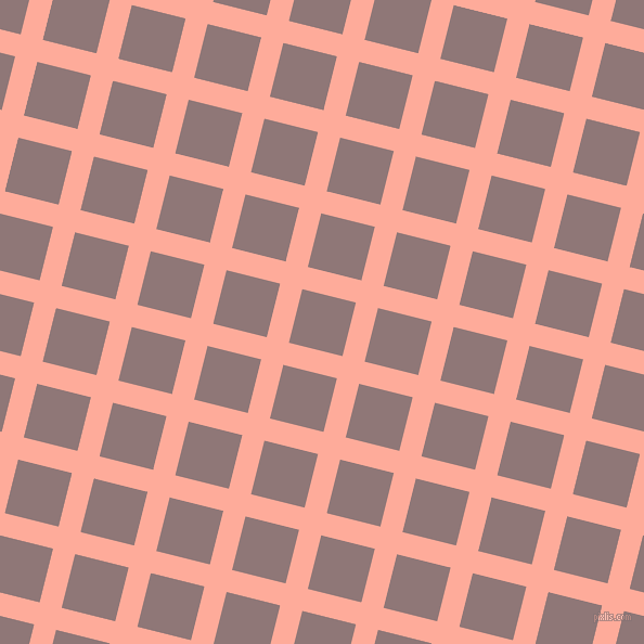 76/166 degree angle diagonal checkered chequered lines, 21 pixel lines width, 51 pixel square size, Rose Bud and Bazaar plaid checkered seamless tileable
