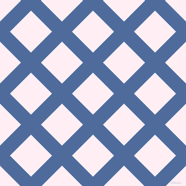 45/135 degree angle diagonal checkered chequered lines, 48 pixel lines width, 101 pixel square size, San Marino and Lavender Blush plaid checkered seamless tileable