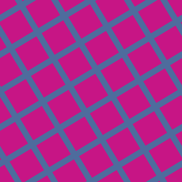 31/121 degree angle diagonal checkered chequered lines, 21 pixel line width, 88 pixel square size, San Marino and Medium Violet Red plaid checkered seamless tileable