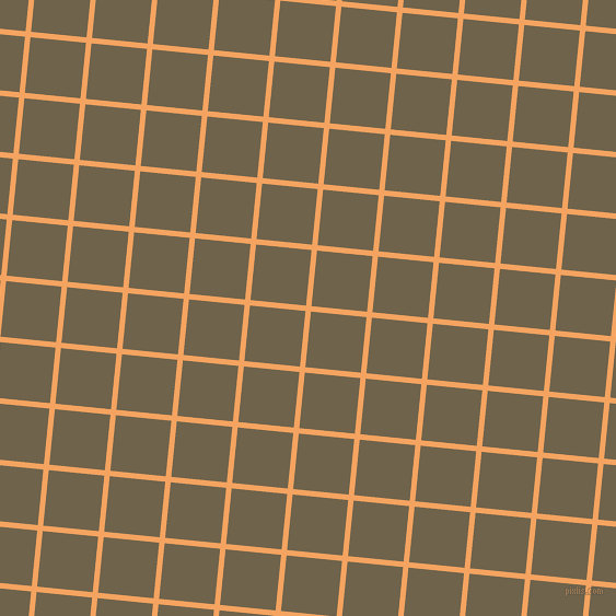 84/174 degree angle diagonal checkered chequered lines, 5 pixel lines width, 51 pixel square size, Sandy Brown and Soya Bean plaid checkered seamless tileable