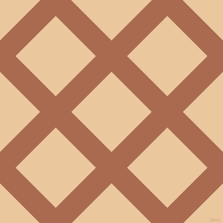 45/135 degree angle diagonal checkered chequered lines, 76 pixel lines width, 196 pixel square size, Sante Fe and New Tan plaid checkered seamless tileable